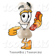 Illustration of a Bone Mascot Holding a Telephone by Mascot Junction