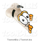 Illustration of a Bone Mascot Peeking Around a Corner by Mascot Junction