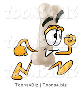Illustration of a Bone Mascot Running by Mascot Junction