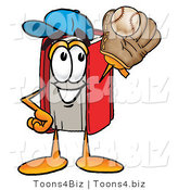 Illustration of a Book Mascot Catching a Baseball with a Glove by Mascot Junction