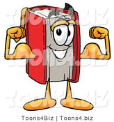 Illustration of a Book Mascot Flexing His Arm Muscles by Mascot Junction