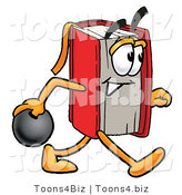 Illustration of a Book Mascot Holding a Bowling Ball by Mascot Junction