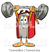 Illustration of a Book Mascot Holding a Heavy Barbell Above His Head by Mascot Junction