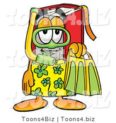 Illustration of a Book Mascot in Green and Yellow Snorkel Gear by Mascot Junction