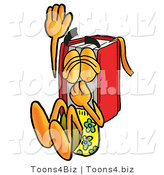 Illustration of a Book Mascot Plugging His Nose While Jumping into Water by Toons4Biz