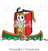 Illustration of a Book Mascot Rowing a Boat by Mascot Junction
