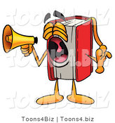 Illustration of a Book Mascot Screaming into a Megaphone by Mascot Junction