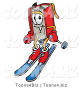 Illustration of a Book Mascot Skiing Downhill by Mascot Junction