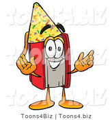 Illustration of a Book Mascot Wearing a Birthday Party Hat by Mascot Junction
