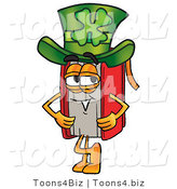 Illustration of a Book Mascot Wearing a Saint Patricks Day Hat with a Clover on It by Mascot Junction