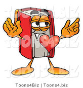 Illustration of a Book Mascot with His Heart Beating out of His Chest by Mascot Junction