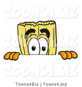 Illustration of a Cartoon Broom Mascot Peeking over a Surface by Mascot Junction