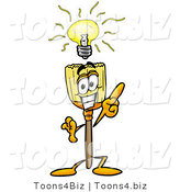 Illustration of a Cartoon Broom Mascot with a Bright Idea by Mascot Junction