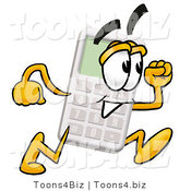 Illustration of a Cartoon Calculator Mascot Running by Mascot Junction