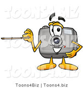 Illustration of a Cartoon Camera Mascot Holding a Pointer Stick by Mascot Junction