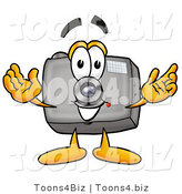 Illustration of a Cartoon Camera Mascot with Welcoming Open Arms by Mascot Junction