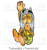 Illustration of a Cartoon Cellphone Mascot Plugging His Nose While Jumping into Water by Toons4Biz