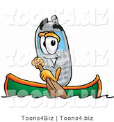 Illustration of a Cartoon Cellphone Mascot Rowing a Boat by Mascot Junction