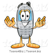 Illustration of a Cartoon Cellphone Mascot with Welcoming Open Arms by Toons4Biz