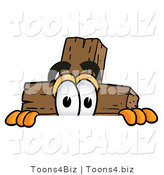 Illustration of a Cartoon Christian Cross Mascot Peeking over a Surface by Toons4Biz