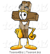 Illustration of a Cartoon Christian Cross Mascot Pointing at the Viewer by Mascot Junction