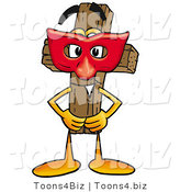 Illustration of a Cartoon Christian Cross Mascot Wearing a Red Mask over His Face by Mascot Junction