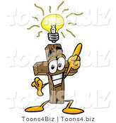 Illustration of a Cartoon Christian Cross Mascot with a Bright Idea by Mascot Junction