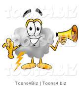Illustration of a Cartoon Cloud Mascot Holding a Megaphone by Mascot Junction