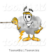 Illustration of a Cartoon Cloud Mascot Holding a Pointer Stick by Mascot Junction