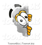 Illustration of a Cartoon Cloud Mascot Peeking Around a Corner by Mascot Junction