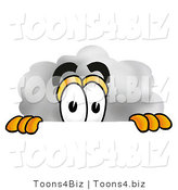 Illustration of a Cartoon Cloud Mascot Peeking over a Surface by Toons4Biz