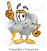 Illustration of a Cartoon Cloud Mascot Pointing Upwards by Toons4Biz