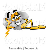 Illustration of a Cartoon Cloud Mascot Resting His Head on His Hand by Mascot Junction