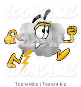 Illustration of a Cartoon Cloud Mascot Running by Toons4Biz