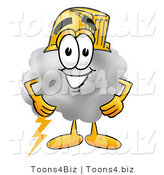 Illustration of a Cartoon Cloud Mascot Wearing a Helmet by Mascot Junction