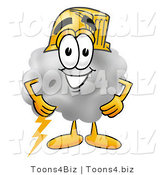 Illustration of a Cartoon Cloud Mascot Wearing a Helmet by Toons4Biz