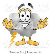 Illustration of a Cartoon Cloud Mascot with Welcoming Open Arms by Mascot Junction