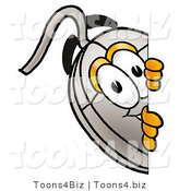 Illustration of a Cartoon Computer Mouse Mascot Peeking Around a Corner by Toons4Biz