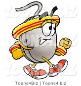 Illustration of a Cartoon Computer Mouse Mascot Speed Walking or Jogging by Toons4Biz