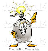 Illustration of a Cartoon Computer Mouse Mascot with a Bright Idea by Mascot Junction