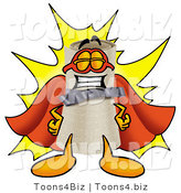 Illustration of a Cartoon Diploma Mascot Dressed As a Super Hero by Mascot Junction
