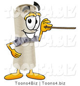 Illustration of a Cartoon Diploma Mascot Holding a Pointer Stick by Toons4Biz