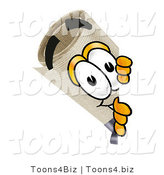 Illustration of a Cartoon Diploma Mascot Peeking Around a Corner by Toons4Biz