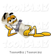 Illustration of a Cartoon Diploma Mascot Resting His Head on His Hand by Mascot Junction