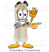 Illustration of a Cartoon Diploma Mascot Waving and Pointing by Toons4Biz