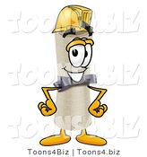 Illustration of a Cartoon Diploma Mascot Wearing a Helmet by Mascot Junction