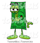 Illustration of a Cartoon Dollar Bill Mascot Whispering and Gossiping by Toons4Biz