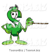 Illustration of a Cartoon Dollar Sign Mascot Holding a Pointer Stick by Mascot Junction
