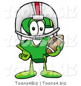 Illustration of a Cartoon Dollar Sign Mascot in a Helmet, Holding a Football by Mascot Junction