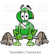 Illustration of a Cartoon Dollar Sign Mascot Lifting a Heavy Barbell by Toons4Biz